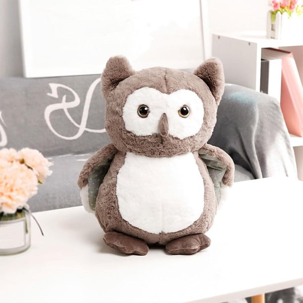 lindo Juguete de peluche Decoración Simulación Almohada Confort suave Juguete de peluche para Regalos Hogar Navidad 40cm gris Yotijar Juguetes De Búho Suave