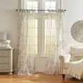 thumbnail image 3 of Elrene Westport Floral Tie-Top Sheer Window Curtain Flax 52"x84" 84 Inches, 3 of 5