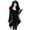 Black, variant on Honeeladyy Sales Online Personality Printed Outerwear for Women's Gothic Punk Hooded Coat Loose Long Sleeve Cardigan Zipper Jacket Tops