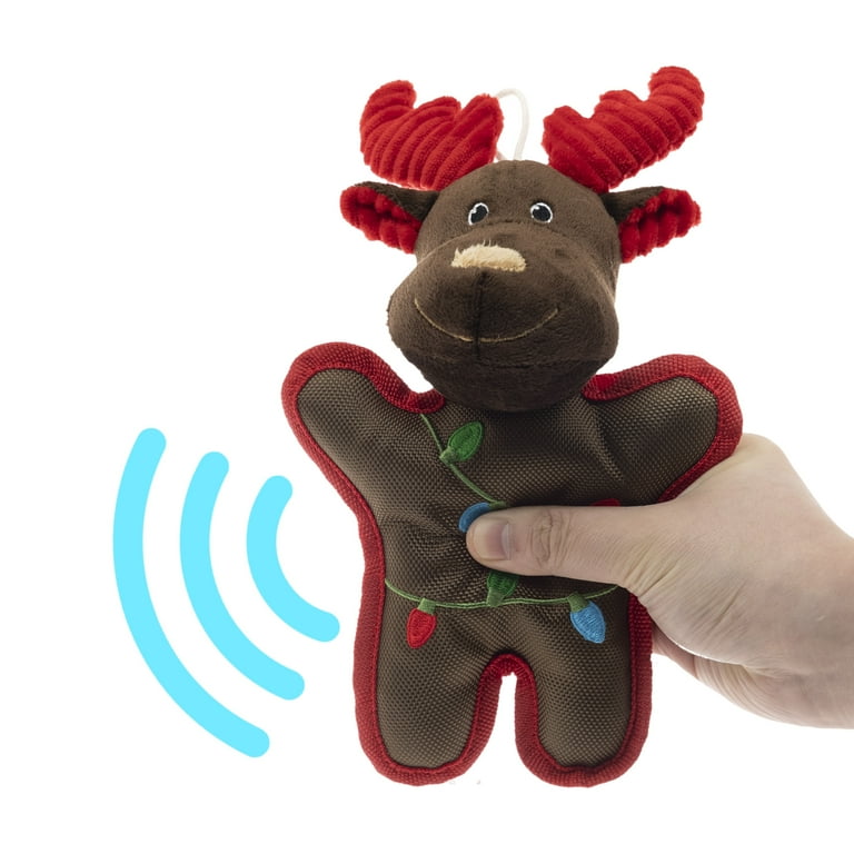 Vibrant Life Holiday 10 inch Stuffed Plush Squeaky Christmas Reindeer Dog Toy Walmart