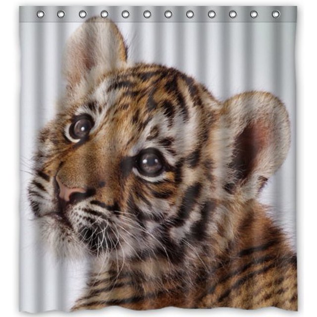 ABPHQTO Cute Little Tiger Cortina de ducha Cortina de ducha impermeable 160x180 cm