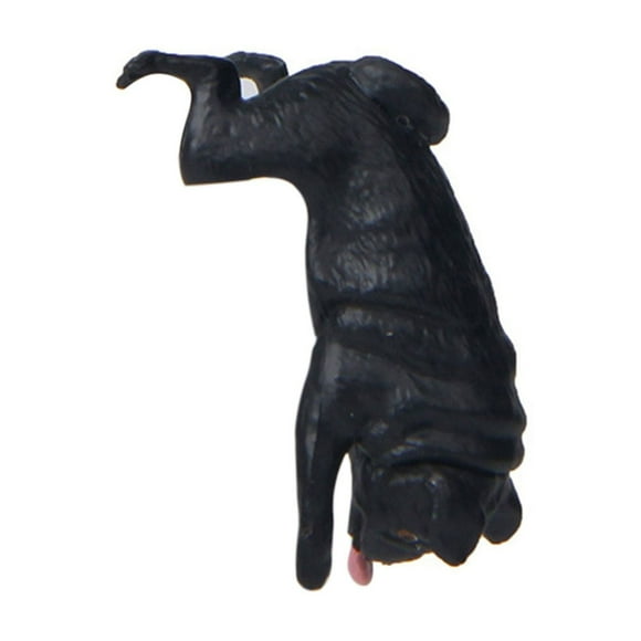 Realistic Pug Dog Figurine Hanging On Cup Rim DIY Garden Accessory