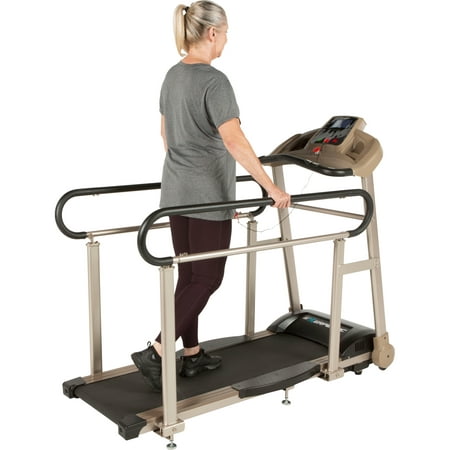 EXERPEUTIC TF2000 Recovery Senior Fitness Treadmill with Full Length Hand Rails, Deck Cushions and Heart Rate Monitoring