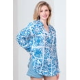 thumbnail image 6 of Women's Long Sleeve Oversized Voile Shirt with Chest Pocket Mosaic, Beach Fruit Print, 6 of 11