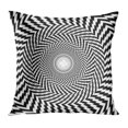 thumbnail image 1 of BOSDECO Abstract Optical Zoom Black and White Hypnotic Checkers Checks Chequered Chess Circle PillowCase Pillow Cover 16x16 inch, 1 of 1