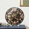 thumbnail image 4 of Yayeee Wall Clock Battery Operated 9.5" Silent Quartz Non-Ticking for Living Room Decor, Metallic Flower, 4 of 8