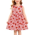 thumbnail image 5 of Girls Strawberry Print Sleeveless A-Line Summer Sundress Multicolor,Size 2-3 T, 5 of 7