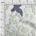 thumbnail image 2 of oneOone Cotton Silk Teal Blue Fabric Asian Japanese Floral Birds With Plants Fabric For Sewing Printed Craft Fabric By The Yard 42 Inch Wide, 2 of 4