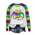 thumbnail image 4 of Rciityk Purple Women's Mardi Gras Printed Sweatshirts Crew Neck Long Sleeve Pullover Top Fall Casual Loose Comfortable Blouse, 4 of 6