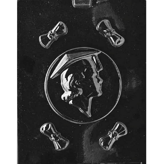 Grandmama's Goodies M017 Female Graduate Graduation Chocolate Candy Soap Mold with Exclusive Molding Instructions