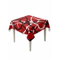 thumbnail image 2 of Red Geometric Tablecloth Square Table Cloth 54x54, Waterproof Tablecloth Outdoor Table Cloth, Modern Abstract Black White Striped Lines Washable Table Cover for Kitchen Dinning Party, 2 of 8