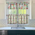 thumbnail image 3 of Kitchen Curtains and Valance Set 24 Inch Tier Pioneer Colorful Floral Curtains Small Drapes for Cafe Living Room Bathroom Farmhouse 3 Pieces Set Rod Pocket, 3 of 6