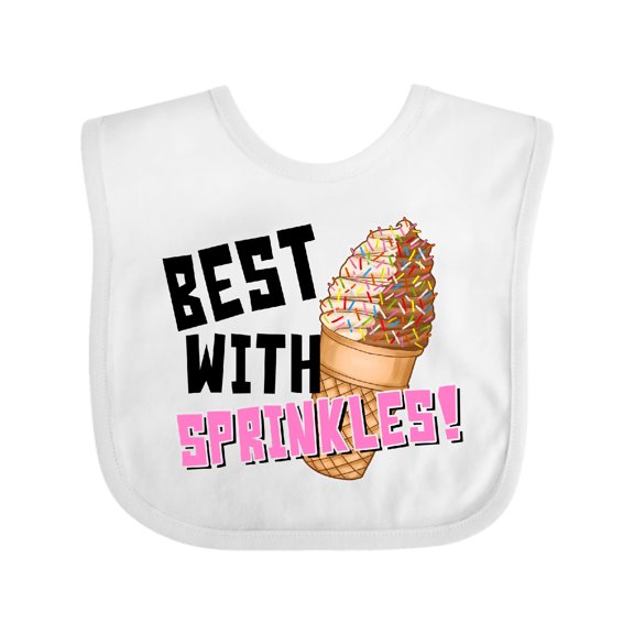 Inktastic Best with Sprinkles Ice Cream Twist Cone Boys or Girls Baby Bib