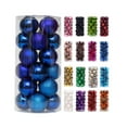 thumbnail image 2 of WJSXC 24Pcs Christmas Balls Christmas Tree Ornaments Pendent Hanging Balls - Christmas Decorations Balls for Home Holiday Party 1.57" Blue, 2 of 6