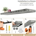 thumbnail image 4 of Sorbus Extra Long Floating Rectangle Shelves – 35" L x 9" D x 1.5" H Faux Wood Wall Shelves, 4 of 7
