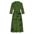 thumbnail image 4 of Vestido de Verano para Mujeres Impreso Cuello de Vuelta de Manga de Tres Cuartos, Estilo de Ocio de Moda para Ocasional, Fiesta Y Vacaciones, 4 of 5