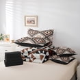 thumbnail image 6 of jejeloiu Vintage Aztec Rhombus 7 Pieces Bedding Comforter Set,Brown Bohemian Triangle Full Bedding Set,Boho Tribal Geometric Fitted Sheet Flat Sheet For Kids,Luxury Bedroom Decor Reversible, 6 of 8