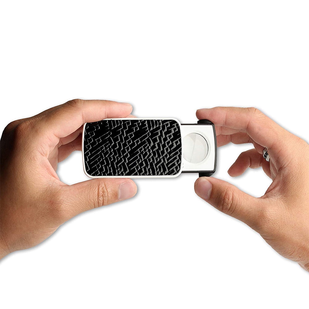 LED Lighted Slide Out Pocket Magnifying Glass - 30X, 60X and 90X Multi-Power Small Portable Loupe Magnifier, Powerful Zoom Combined with A Sharp Distortion-free View