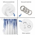 thumbnail image 4 of Navy Blue Shower Curtain, Waterproof Shower Curtains for Bathroom, Summer Botanical Leaves Watercolor Washable Fabric Bathtub Curtain Set Bath Decor with 12 Hooks Stall 36"x72", 4 of 8