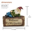 thumbnail image 4 of Alpine Corporation Gnome and Welcome Sign Statue, 4 of 12