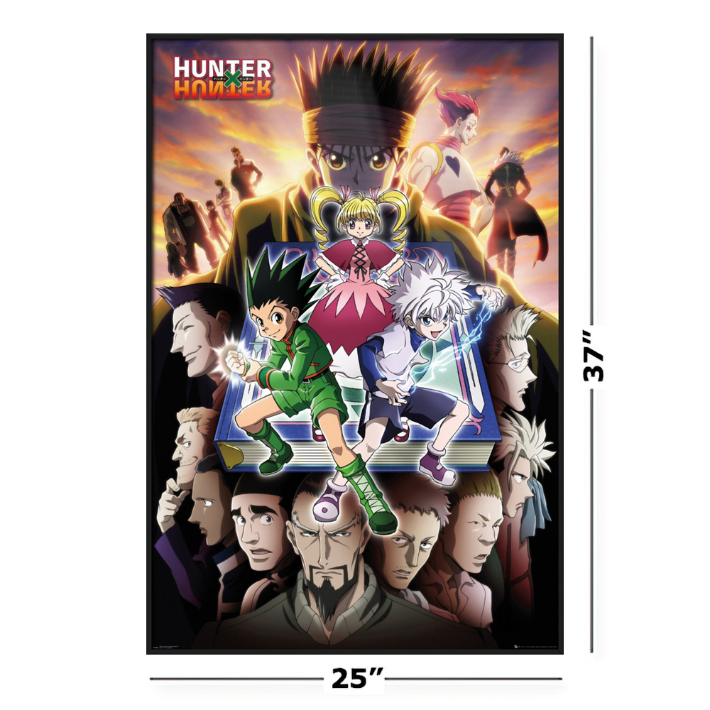 Hunter X Hunter Framed Manga Tv Show Poster Book Key Art Cast 24 X 36 Black Aluminum Frame Walmart Com Walmart Com