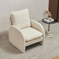 thumbnail image 2 of Youdao Modern Accent Chair, Cute Lamb Sherpa Fabric Arm Chair with High Back, Upholstered Cozy Ergonomics Reading Chair with Cushion & Arms, Comfy Single Sofa Chair Leisure Chair for Small Spaces, Liv, 2 of 7