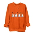 thumbnail image 2 of Fall Sweatshirts for Women Halloween Sweatshirts Printed Round Neck Long Sleeved Sweatshirts Orange XS, 2 of 4