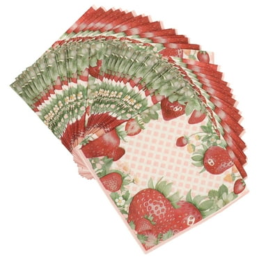 ITSELFER 2 Pack Strawberry Napkin Disposable Summer Napkin Fruit Napkin Birthday Party Decoration Supplies for Boys Girls Baby Shower Party