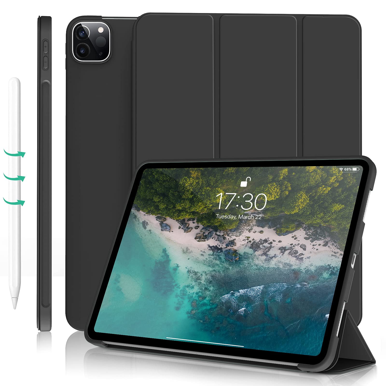 New iPad Pro 11 Inch Case 2018, Allytech Ultra Slim Trifold Stand