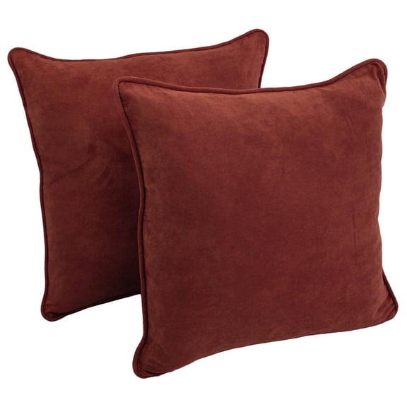 Blazing Needles Corded Microsuede Floor Pillows (Set of 2), 25", Red Wine