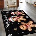 thumbnail image 2 of Gingerbread Black Area Rugs 4'x6', Washable Small Throw Rugs for Office Bathroom, Christmas Winter Snowflake Indoor Outdoor Rug Non-Slip Low Pile Carpet Runner Reversible Floor Mats, 2 of 8