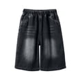 thumbnail image 4 of Weebloom Kids Boy'S Baggy Jorts Cargo Wide Leg Solid Color Classic Casual Shorts Lightweight Comfortable Jean Shorts Denim Shorts 5-6 Years, 4 of 5