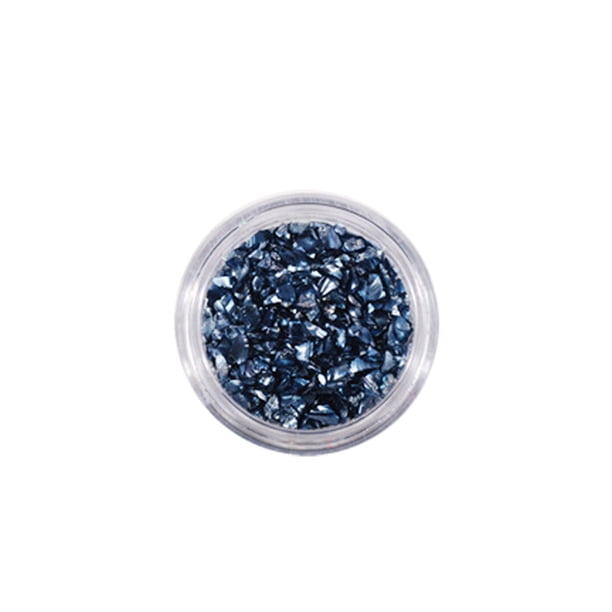 Jumpingount Arte de uñas, piedras de vidrio trituradas, fragmento de cristal brillante, accesorios de manicura, fabricación de joyas para Arte de uñas Azul claro