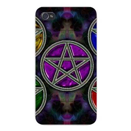 Apple Iphone Custom Case 4 4s White Plastic Snap on - Star of David Colorful on Smokey (Best Backgrounds For Iphone 4s)