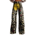 thumbnail image 3 of Outfmvch Jeans Grande Taille pour Femmes, Pantalons pour Femmes, Jeggings pour Femmes, Pantalons Larges Taille Haute à Motif Floral, Jeans Évasés pour Femmes, Bas pour Femmes Jaune m, 3 of 5