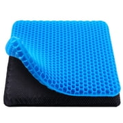 IXIR Gel Seat Cushion Cooling Gel Memory Foam Pillow Seat Cushion for Tailbone Pain Relief, Lumbar Support Non-Slip Gel Seat Cushion for Chair, Office, Gaming, Driving Seat