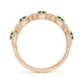 thumbnail image 2 of ANGARA Natural Art Deco Style Emerald Scalloped Anniversary Ring in 14K Rose Gold for Women (Size-2.4mm) | May Birthstone, Birthday, Anniversary, Jewelry Gift for Women | Natural Emerald Ring, 2 of 9