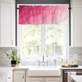 thumbnail image 3 of Valentines 3 Piece Kitchen Curtains Set Rosy Pink Ombre Geometric Window Treatment Tiers Abstract Ocean Rod Pocket Valance Sets for Small Windows Bedroom 54 in x 36, 3 of 5