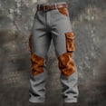 thumbnail image 2 of PIMSSY Men Pants Work Pants Casual Trousers With Texture Comfortable Relaxed Fit Durable Everyday Wear Male Breathable Solid Color Slacks, 2 of 3