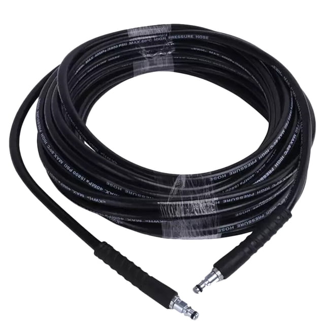 EeaseCA 1Pc 10M Professional Pressure Washing Machine Hose Pipe Rubber Water Heater Hose for Car Cleaning Washer Female Connection (Black, Interface Color Random)