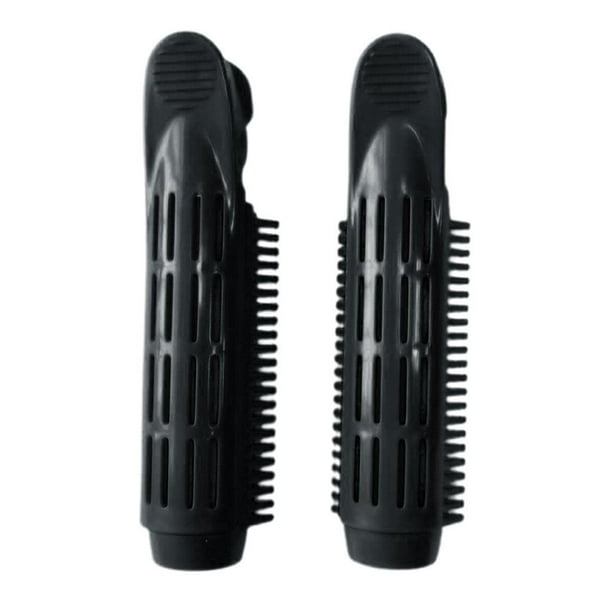 Juego de 2 rulos pequeños para sujetar el cabello, para peluquería Negro
