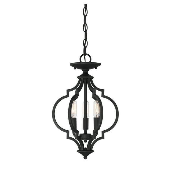Trade Winds Lighting 3-Light Ceiling Light In Matte Black