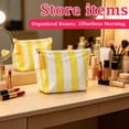thumbnail image 4 of Toiletry Bag Waterproof Makeup Bag Striped Makeup Bag Tassel Bag for Travel Daily Use Birthday Gift Girlfriend Gift Pvc Material, 4 of 6