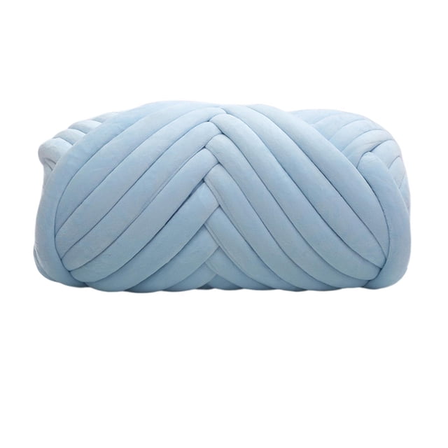 Advancent 1 kg de hilo grueso de terciopelo brazo tejer alfombra hacer tejido a mano mascota cama ganchillo azul claro Artesanía Azul claro