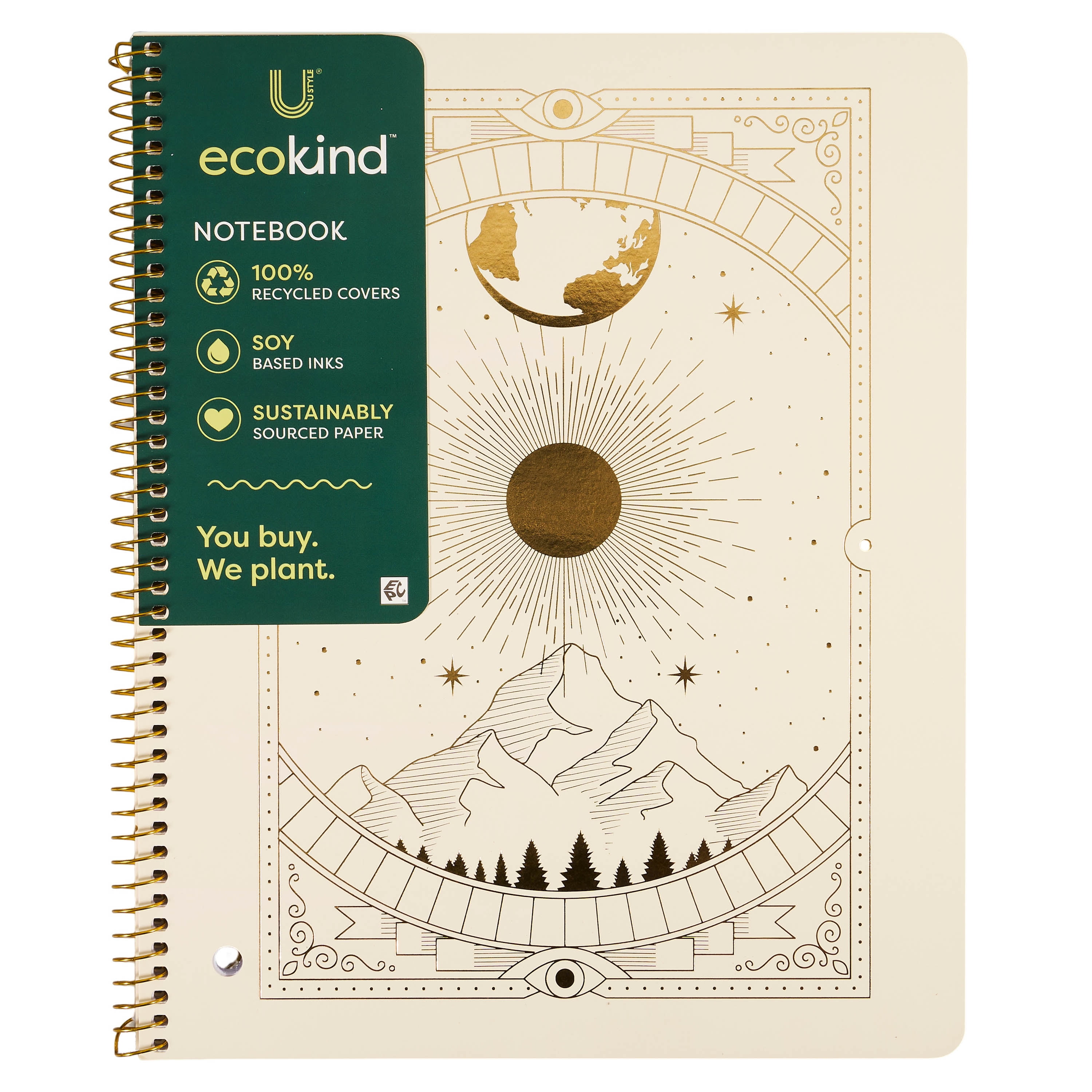 (2 pack) Ecokind by U Style Astrology 1 Subject Notebook, 10.5" x 8.5", 80 Sheets, College Rule