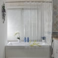 thumbnail image 3 of 3 Piezas 180cmx180cm Cortina de Ducha Impermeable de Plástico Peva Transparente Blanco Claro Cortina de Baño Cortina de Baño de Lujo con Ganchos, 3 of 6