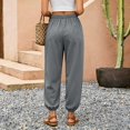 thumbnail image 5 of Yifymode Women Barrel Pants Wide Leg Palazzo Summer Baggy Harem Boho Casual Trousers with Pockets Beach Vacation,Dark Gray XL, 5 of 6