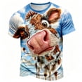 thumbnail image 2 of 3D Pattern Print T-Shirt for Boys Funny Animal's Shock Face Full Print Shorts Sleeve Tees Crew Neck Summer Tops, 2 of 5