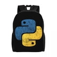 thumbnail image 1 of Sac à Dos Programmeur Python pour Hommes Femmes École Collège Délavé Sac de Développeur de Logiciel Imprimé, 1 of 5