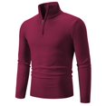 thumbnail image 6 of Atkumj Mens Quarter Zip Pullover Fashion Warm Loose Ribbed Turtleneck Knit Sweater Casual Solid Color Long Sleeve Mens Pullover Sweater for Daily Walking XL, 6 of 7